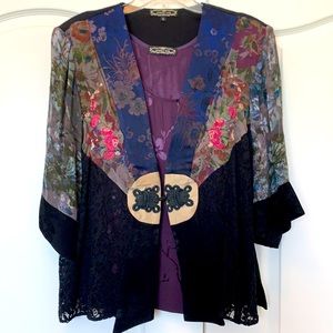 Violet Kay oriental professional blouse designer size l